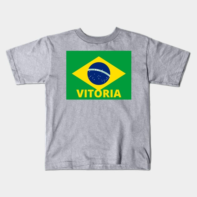 Vitoria City in Brazilian Flag Kids T-Shirt by aybe7elf